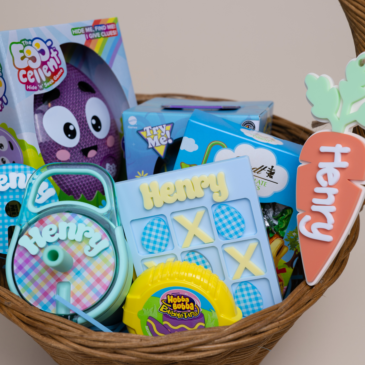 Personalized Easter Tic Tac Toe Game – Acrylic Travel Board for Kids