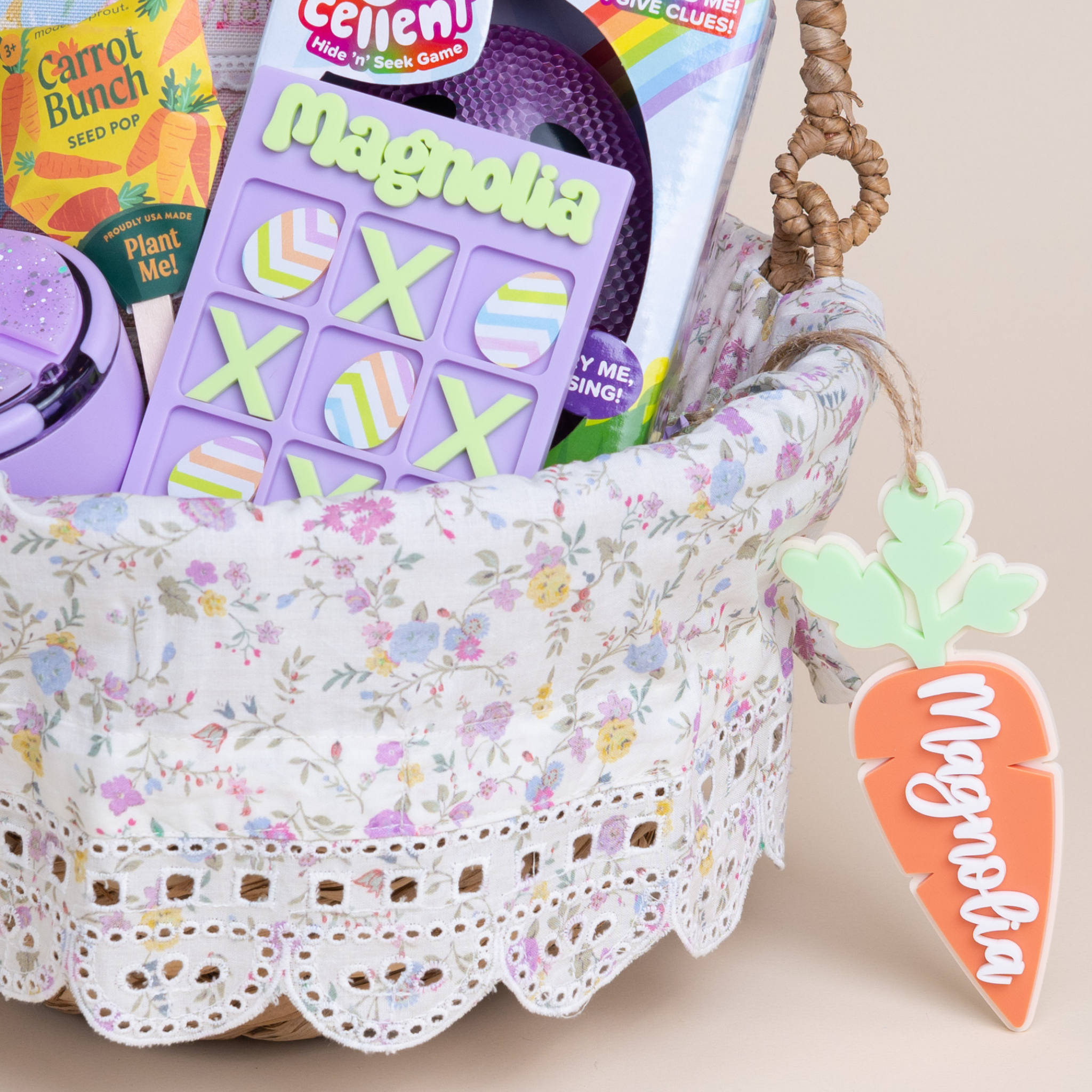 Personalized Carrot Easter Basket name Tag