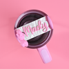 Stanley loveshackfancy ibiza sunset quencher with a honeydew swirl topper tag