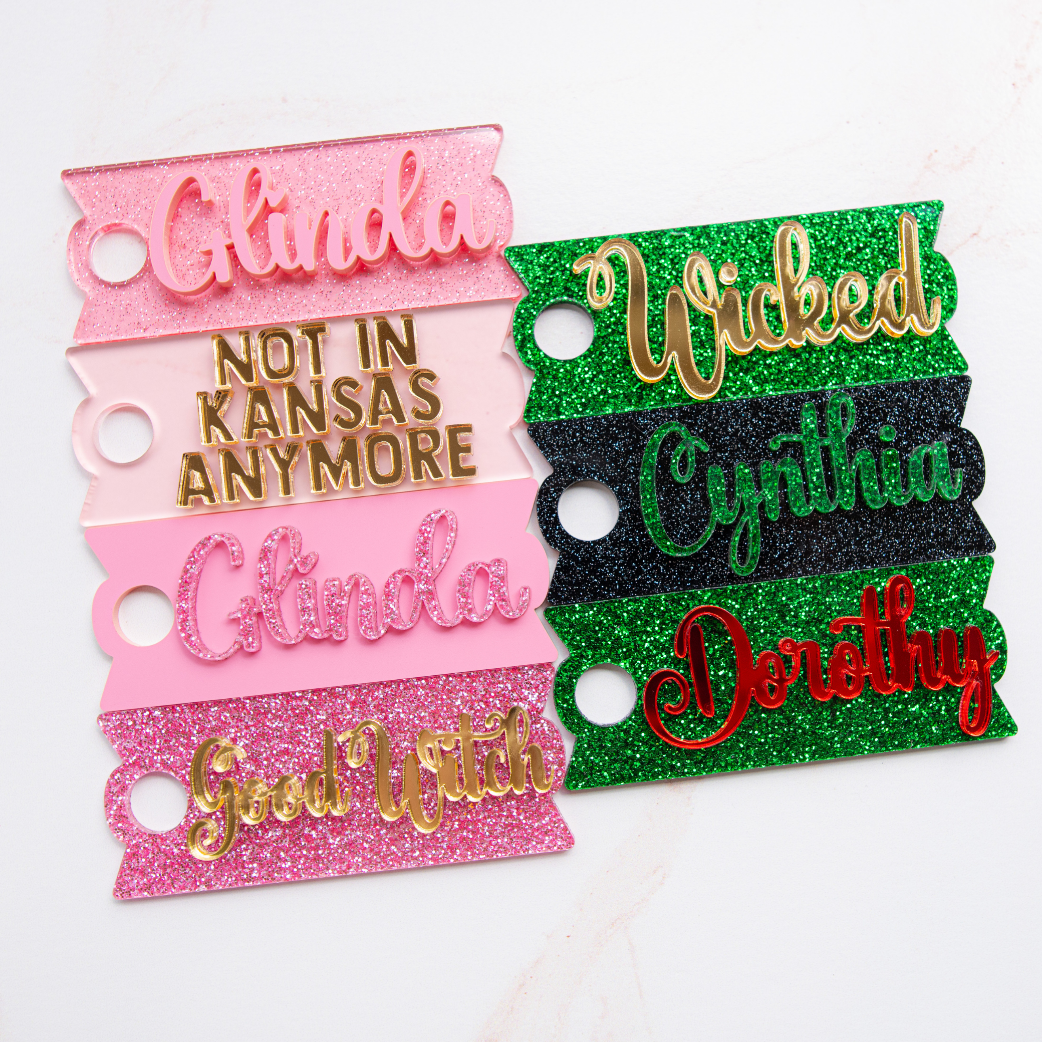 Topper Tags for Stanley Quencher showing custom name tag attachments