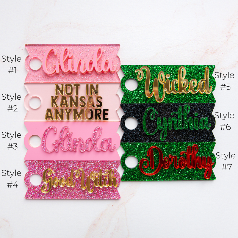 Topper Tags for Stanley Quencher showing custom name tag attachments