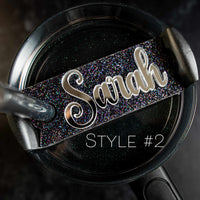 Topper Tag™ Custom Name Plate for Stanley Midnight Glitz