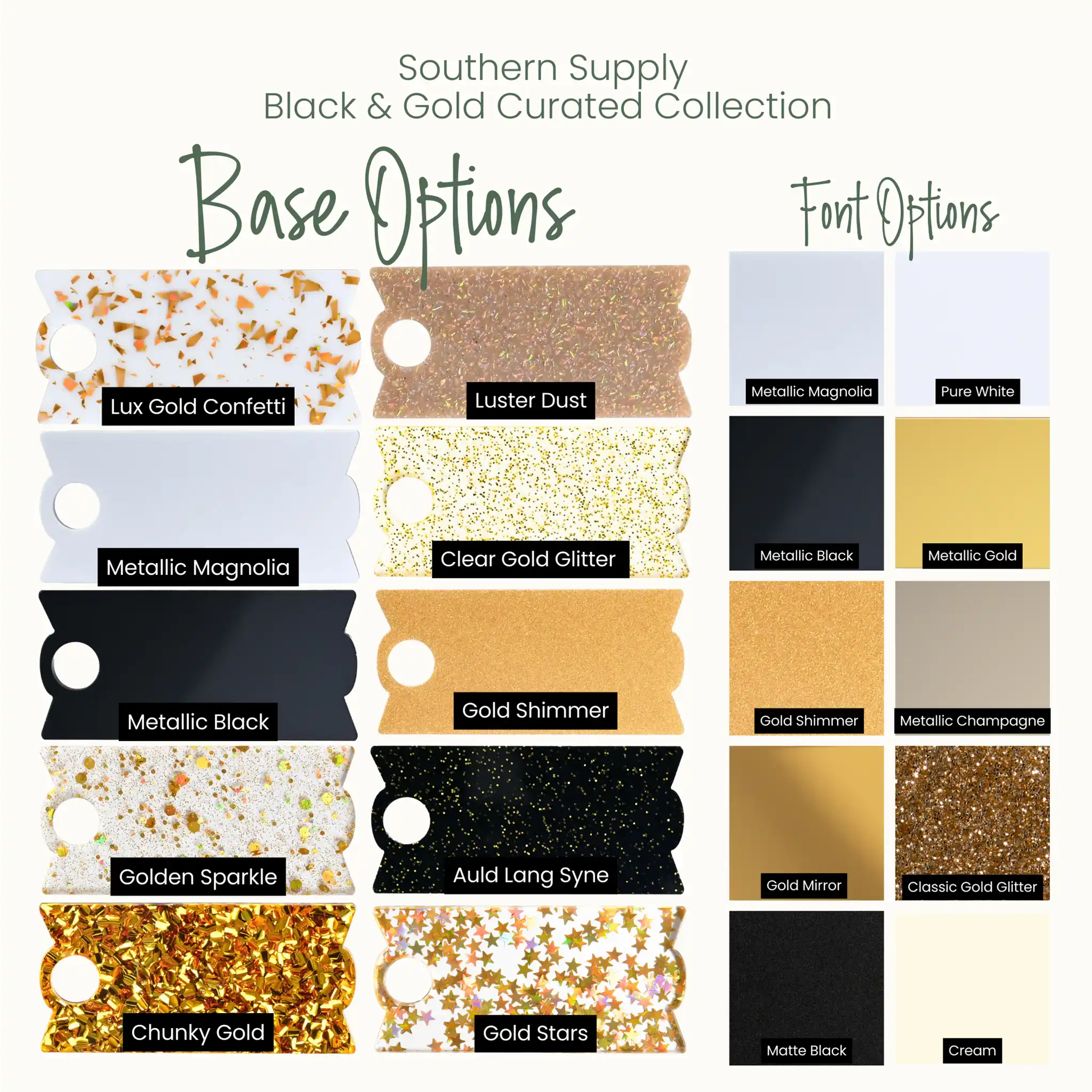 Black & Gold Topper Tag™ for Stanley FlowState Quencher Curated Collection