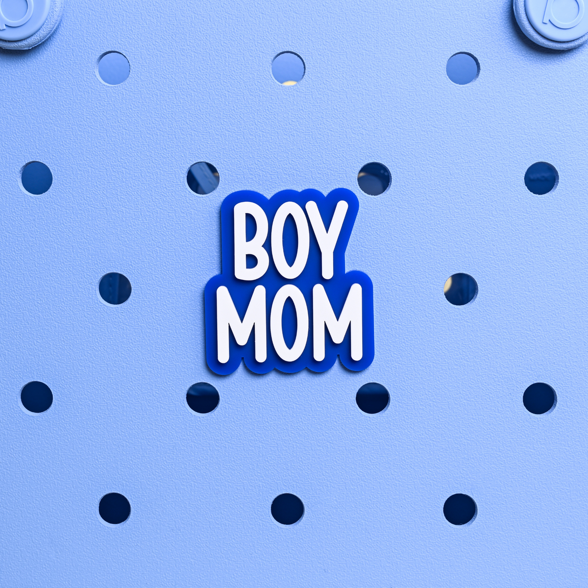 "Boy Mom" Boggy Button designed specifically for Bogg bags and silicone basket-style totes
