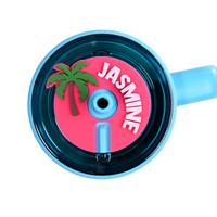 Topper Tag hot pink Palm Beach tropical palm tree design for Brumate showing custom name personalization