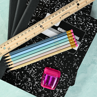 Beach tones personalized pencils showing custom name stamping in metallic foil