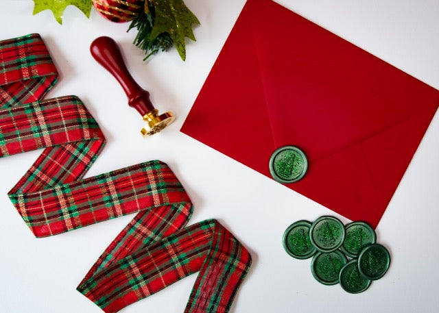 Christmas Tree Self-Adhesive Wax Seals | Holiday Stationery