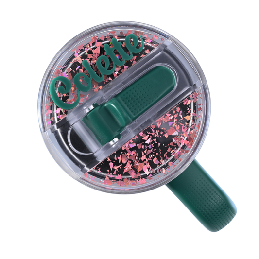 Topper Tag™ Curated Collection for Emerald Chevron Stanley ProTour - Clear Pink Confetti