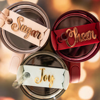 Topper Tag™ Custom Name Plate for Stanley Quencher | Comfort and Joy Perfect Pair