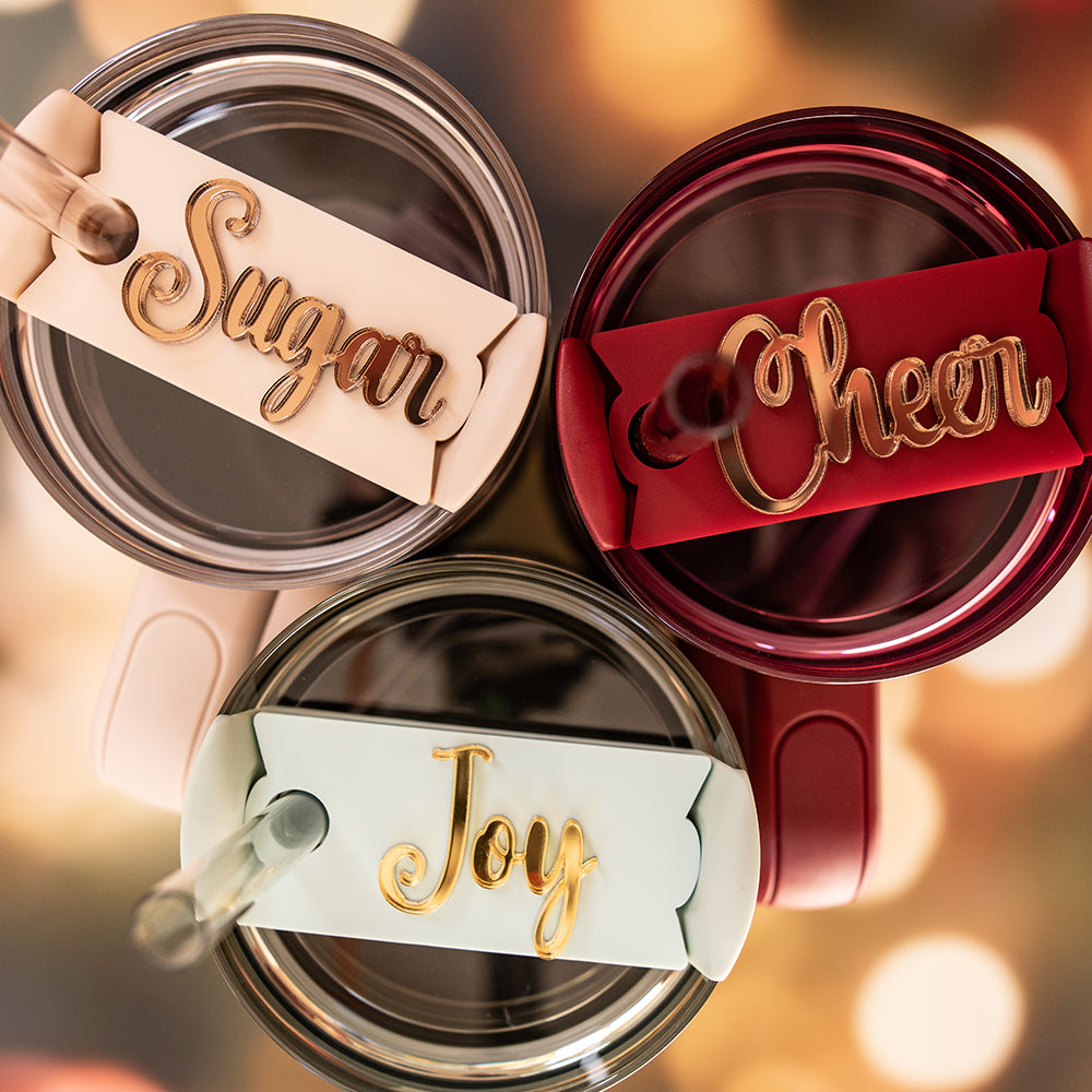 Topper Tag™ Custom Name Plate for Stanley Quencher | Comfort and Joy Perfect Pair