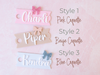 Topper Tags for Stanley Quencher showing custom name tag attachments