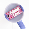 Topper Tag coquette cherries design for Stanley Quencher showing custom name tag attachment
