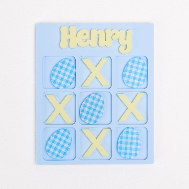 Custom acrylic tic tac toe board with personalized name