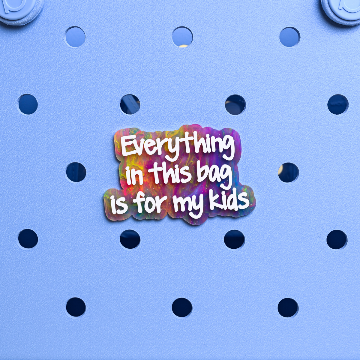 "everything in this bag is for my kids" Boggy Button designed specifically for Bogg bags and silicone basket-style totes
