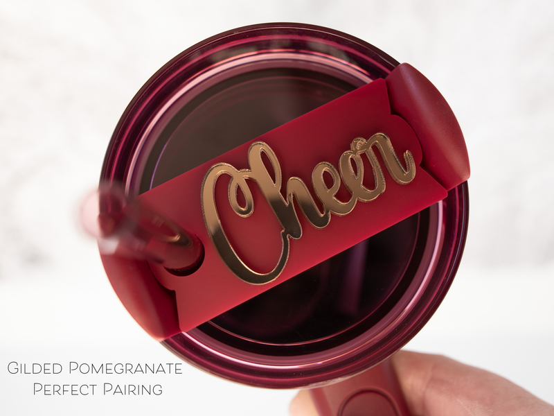 Topper Tags for Stanley Quencher showing custom name tag attachments