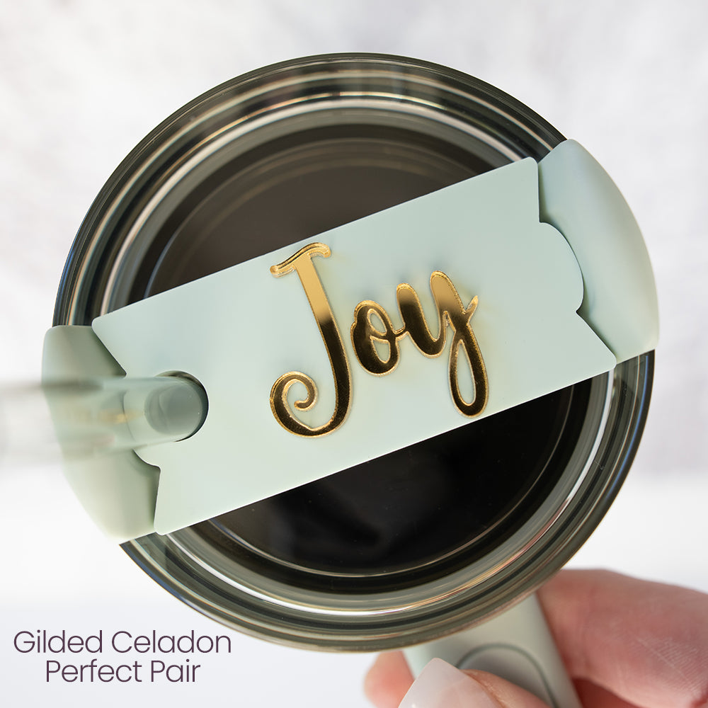 Topper Tag™ Custom Name Plate for Stanley Quencher | Comfort and Joy Perfect Pair