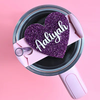 Topper Tag™ Valentine Heart for Stanley Quencher | Personalized Name Plate - Southern Supply