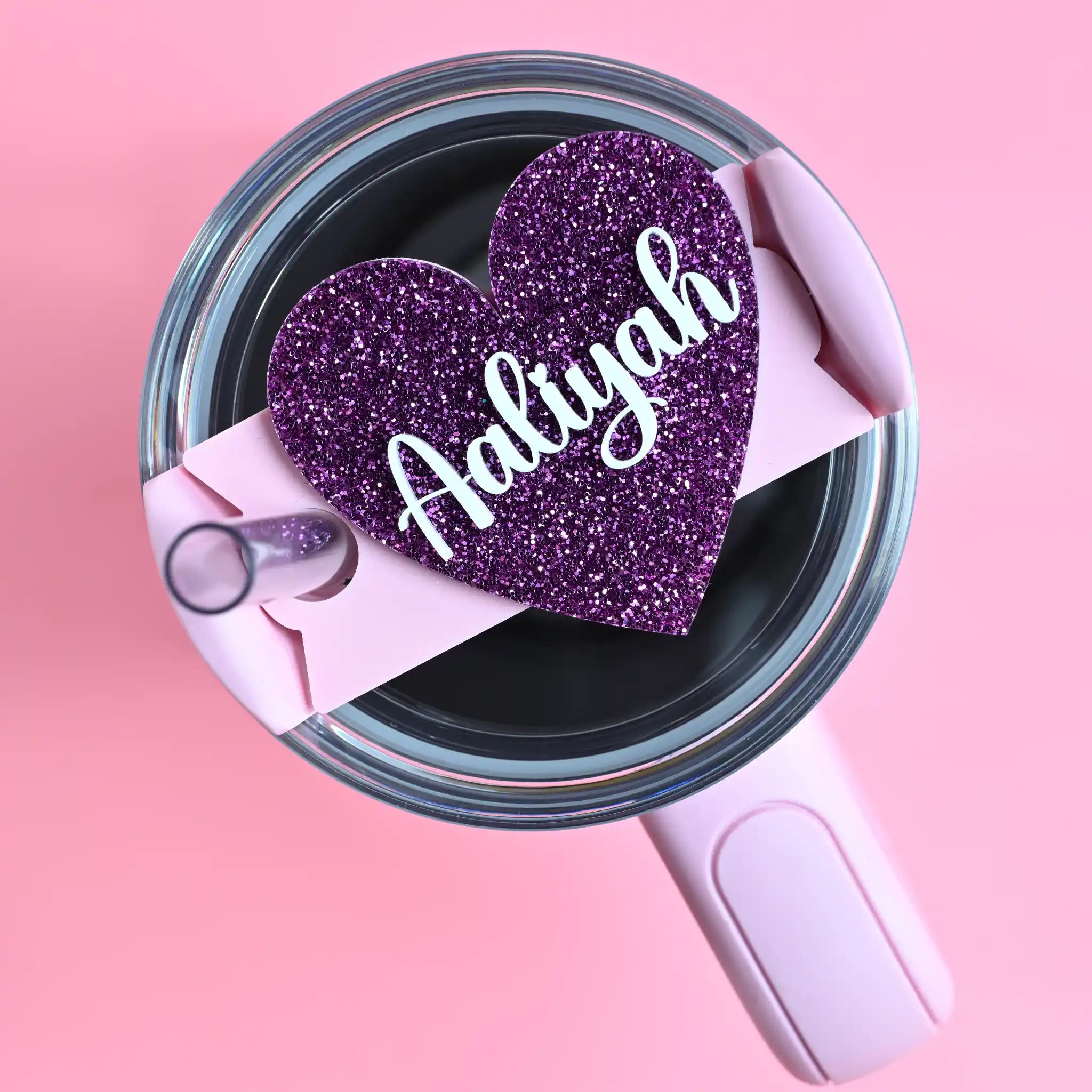Topper Tag™ Valentine Heart for Stanley Quencher | Personalized Name Plate - Southern Supply