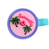 Topper Tag ballet pink Palm Beach tropical palm tree design for Hydro Flask showing custom name personalization
