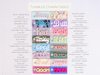 A collection of personalized tumbler charms in various colors and with different names printed on them, attached to a keychain ring.