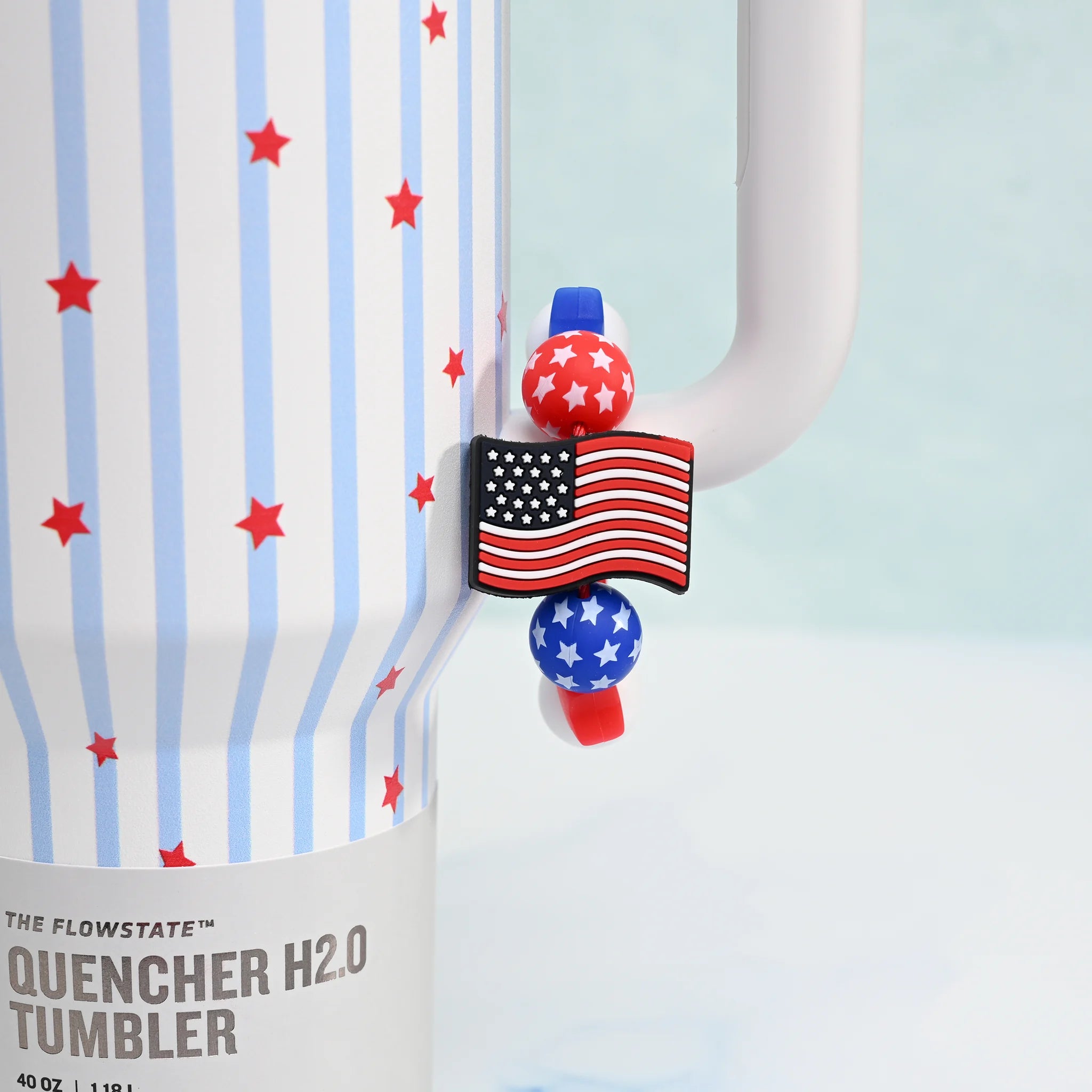 American Flag Tumbler Handle Charm