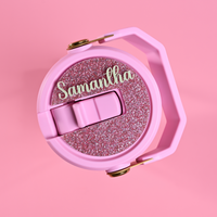 Stanley loveshackfancy ibiza sunset iceflow with a pink glitter topper tag