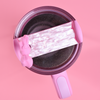 Stanley loveshackfancy ibiza sunset quencher with pink swirl topper tag