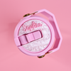 Stanley loveshackfancy ibiza sunset iceflow with pink swirl topper tag