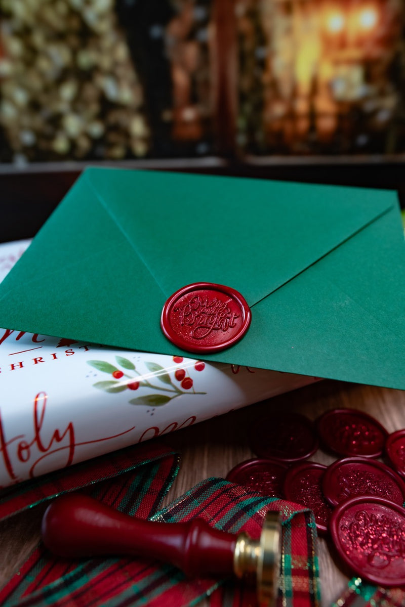 Merry & Bright Self-Adhesive Wax Seals | Holiday Stationery