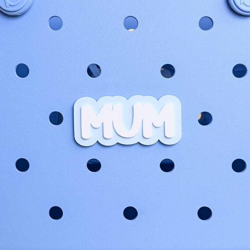 "MUM" Boggy Button designed specifically for Bogg bags and silicone basket-style totes