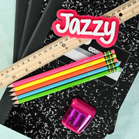 Neon personalized pencils showing custom name stamping in metallic foil