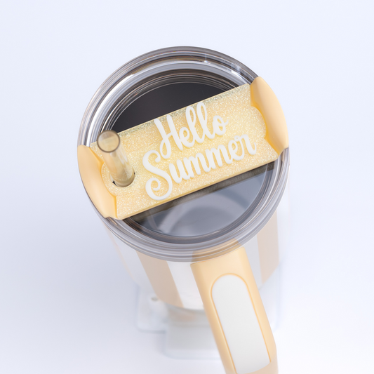 Topper Tag™ Perfect Pair for Butter Cabana Gloss Oasis Stanley Quencher - Pale Yellow Glitter