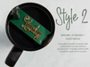 Topper Tag perfect pair Stanley shamrock green Quencher showing custom name tag attachments