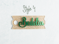 Topper Tag perfect pair Stanley shamrock green custom name tag attachment