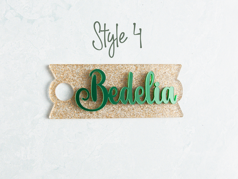 Topper Tag perfect pair Stanley shamrock green custom name tag attachment