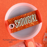 The life of a showgirl themed Stanley name tags for stanley quencher tumblers in pumpkin sparkle and mint