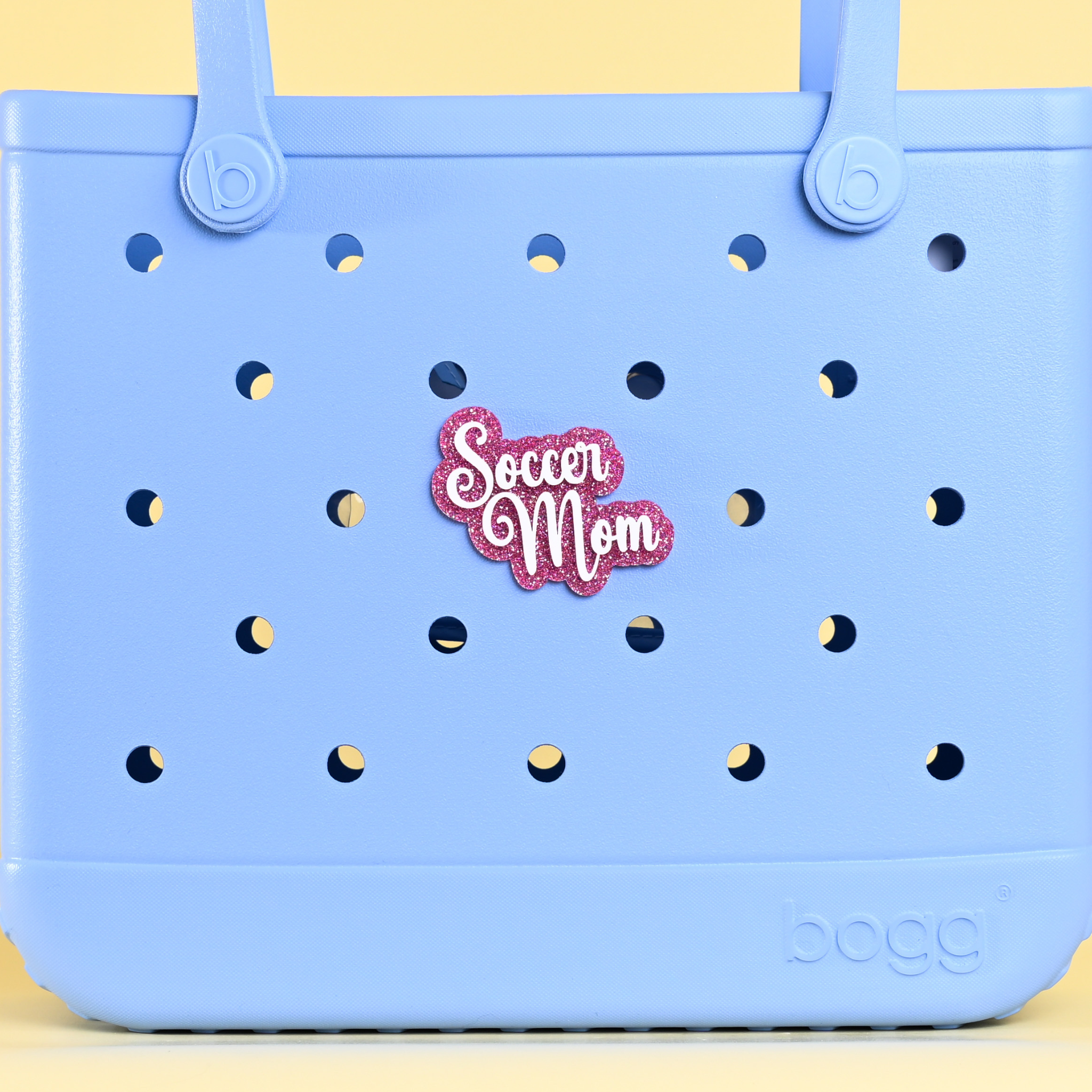 "Soccer Mom" Boggy Button designed specifically for Bogg bags and silicone basket-style totes