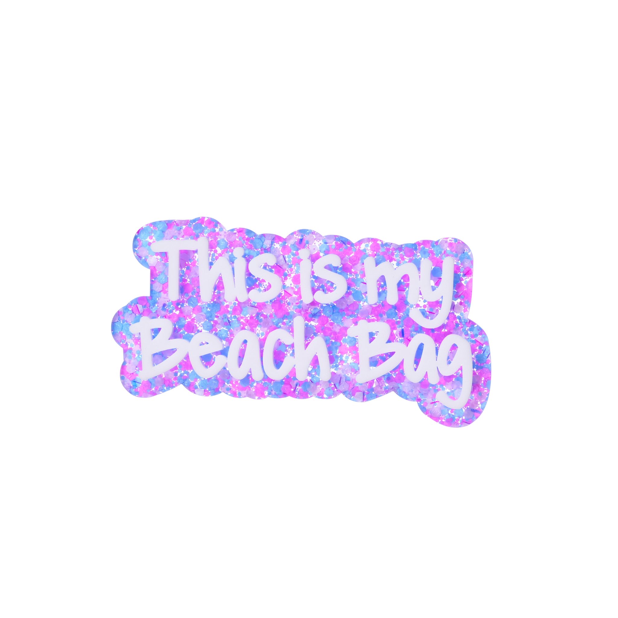 "this is my beach bag" Boggy Button designed specifically for Bogg bags and silicone basket-style totes