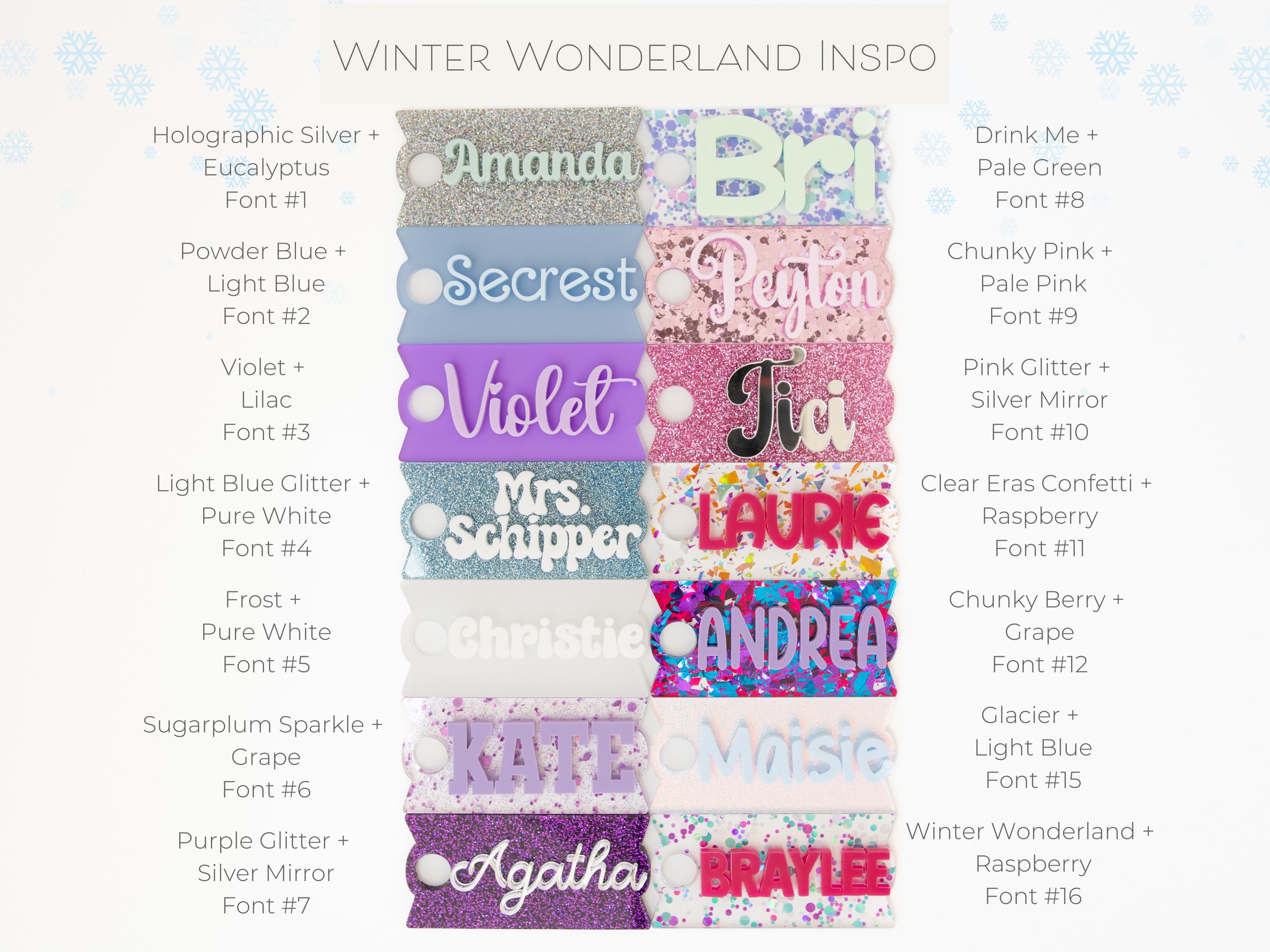 Topper Tag™ Custom Name Plate for Stanley Quencher | Winter Wonderland Collection