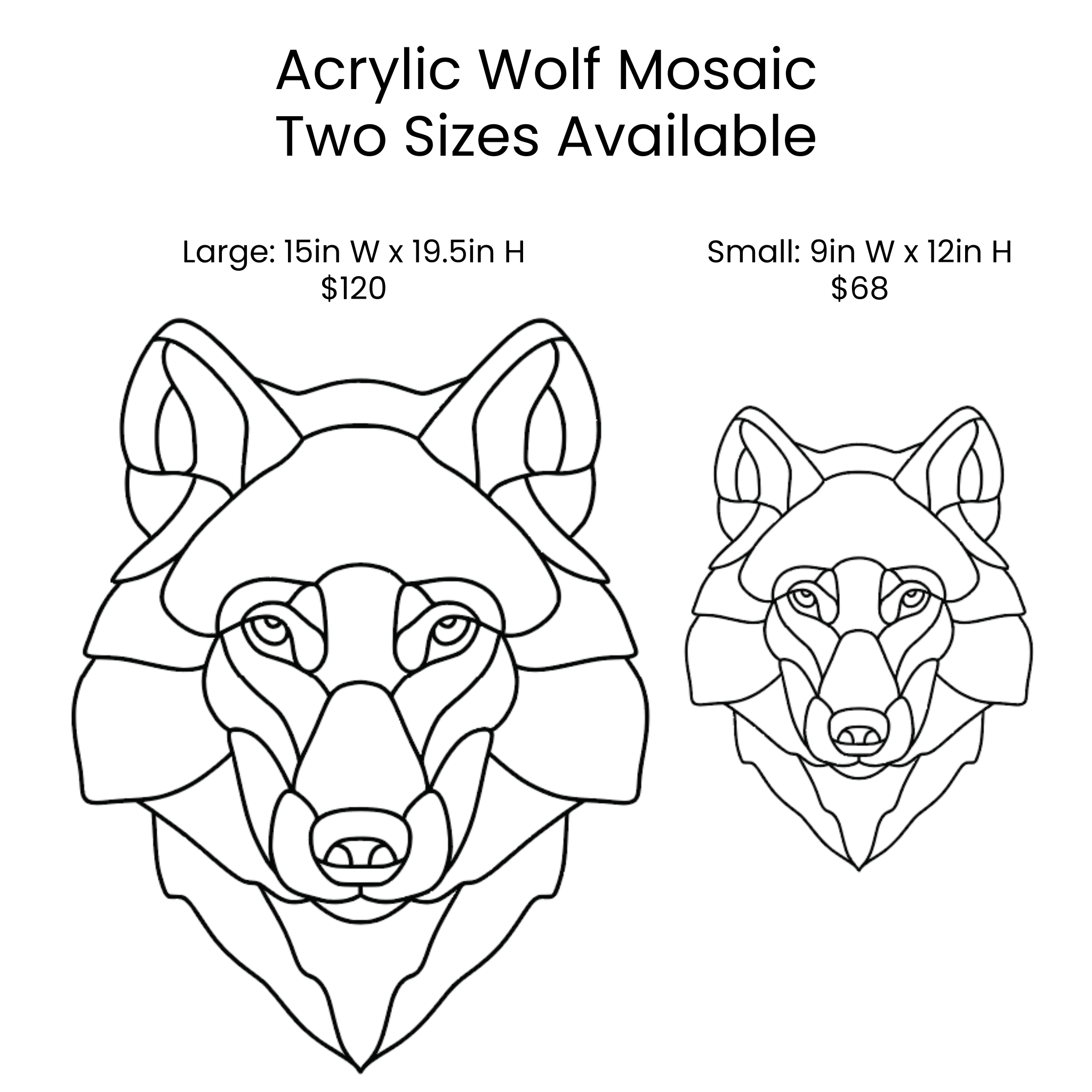 Acrylic Wolf Decorative Mosaic