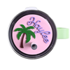 Topper Tag ballet pink Palm Beach tropical palm tree design for Yeti Rambler showing custom name personalization