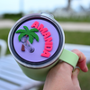 Topper Tag grape Palm Beach tropical palm tree design for Yeti Rambler showing custom name personalization