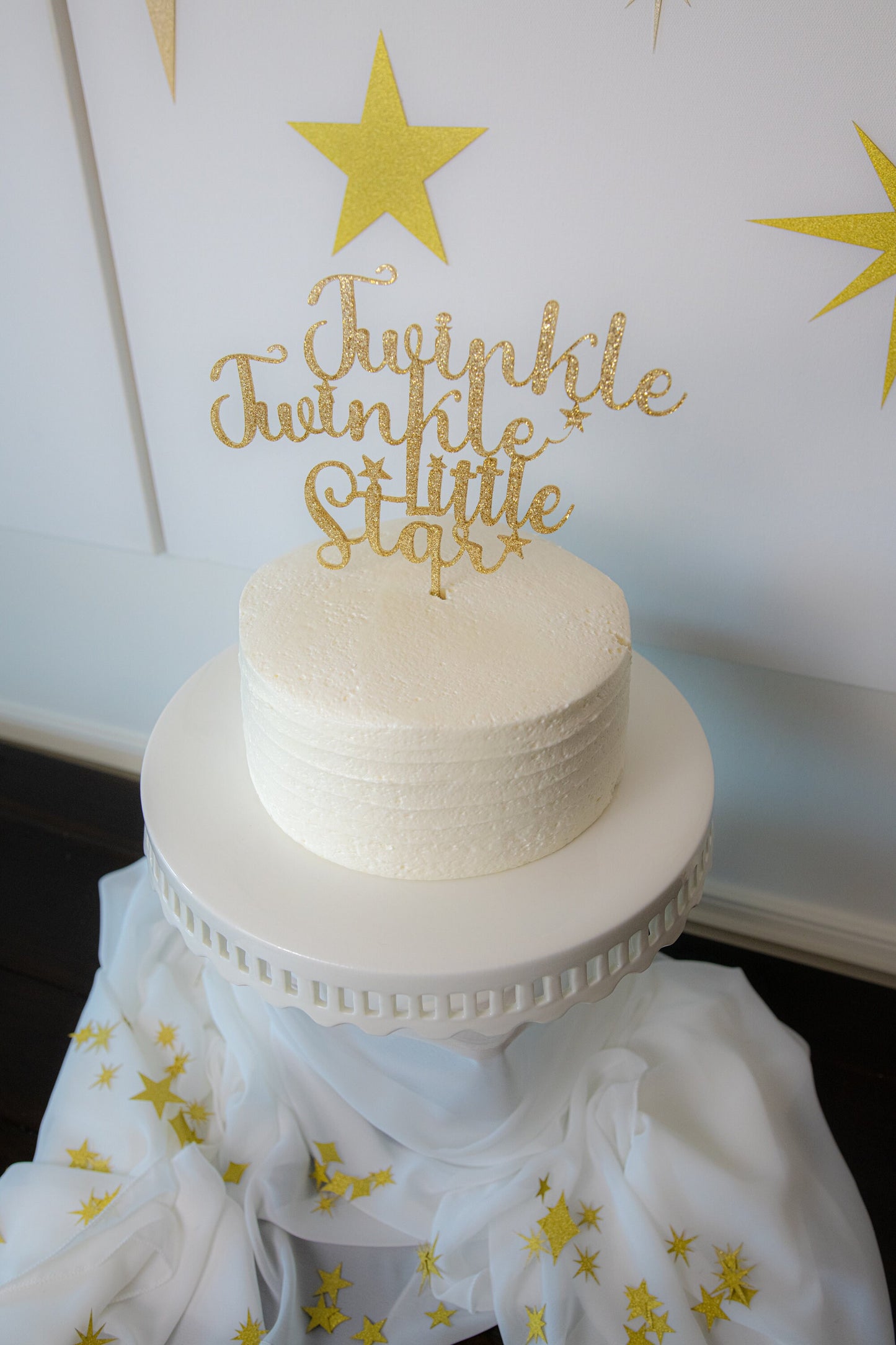 Twinkle Twinkle Little Star Glittering Acrylic Cake Topper