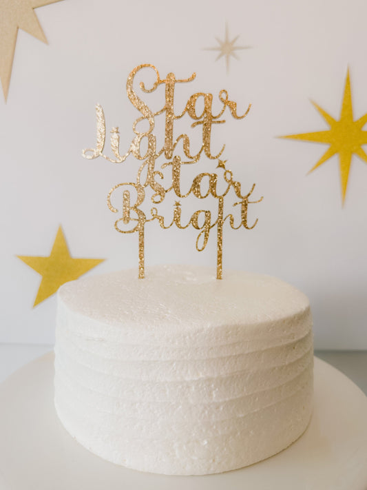 Star Light Glittering Acrylic Cake Topper