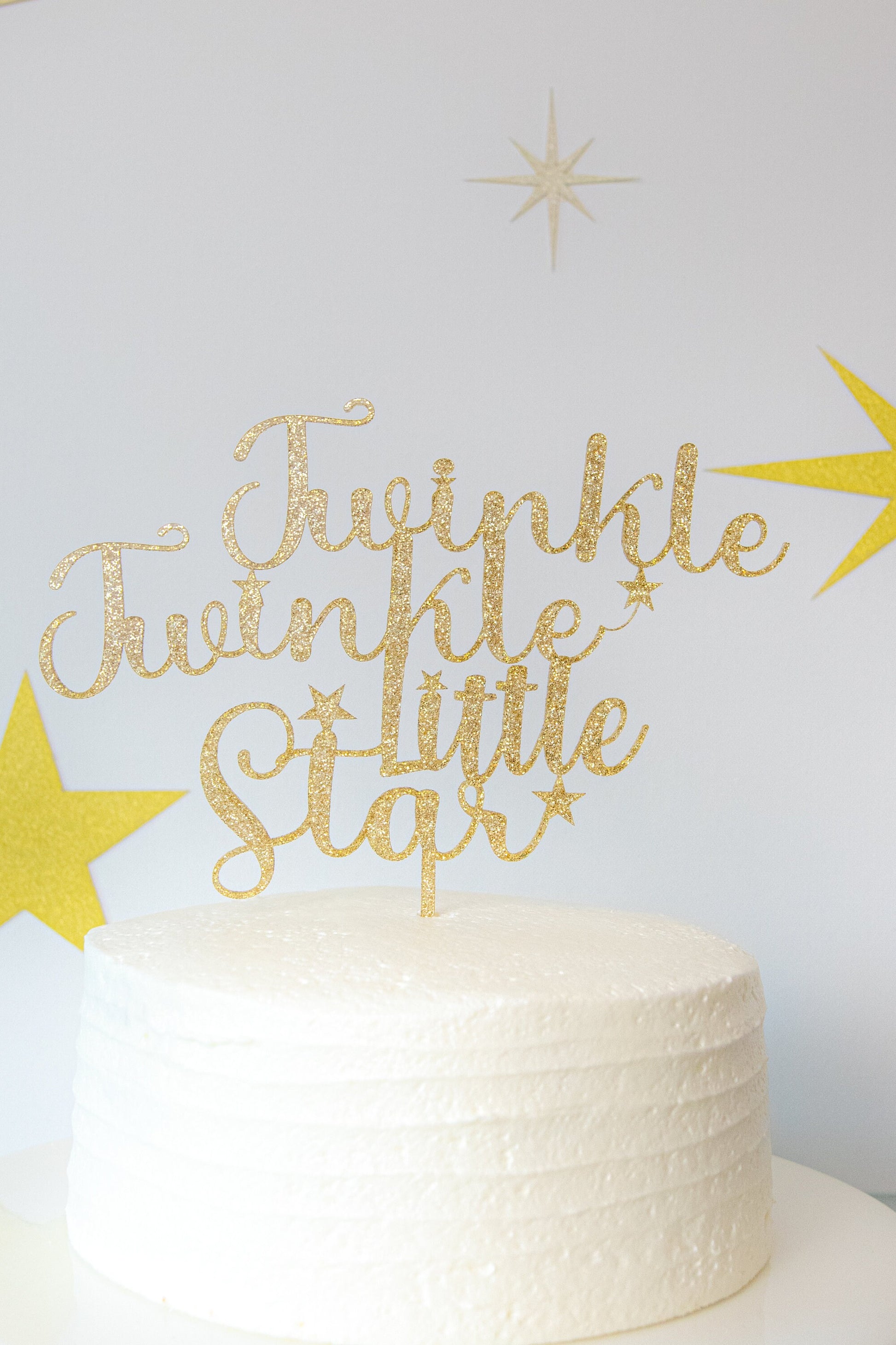 Twinkle Twinkle Little Star Glittering Acrylic Cake Topper